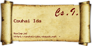 Csuhai Ida névjegykártya